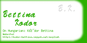 bettina kodor business card
